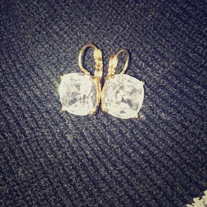 Cubic Z large gold-plated drop square studs